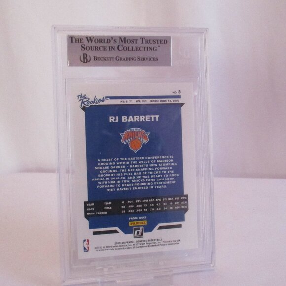 2019-20 DONRUSS THE ROOKIES #3 RJ BARRETT 8.5 NM-MT+ - Picture 2 of 5
